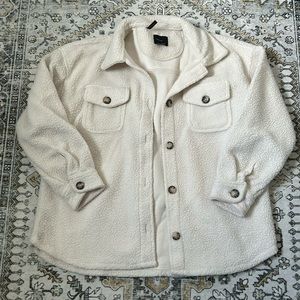 Silver jeans co. Boyfriend fit Sherpa shirt jacket. XL
